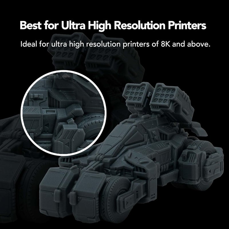 Phrozen Aqua Hyperfine Photopolymer Resin for 9K, 12K or Higher Resolution 3D Printers, 405nm LCD UV-Curing 3D Printing with Low Shrinkage & Superior Precision, Smooth Surface Finish (Graphite, 1KG) - Image 4